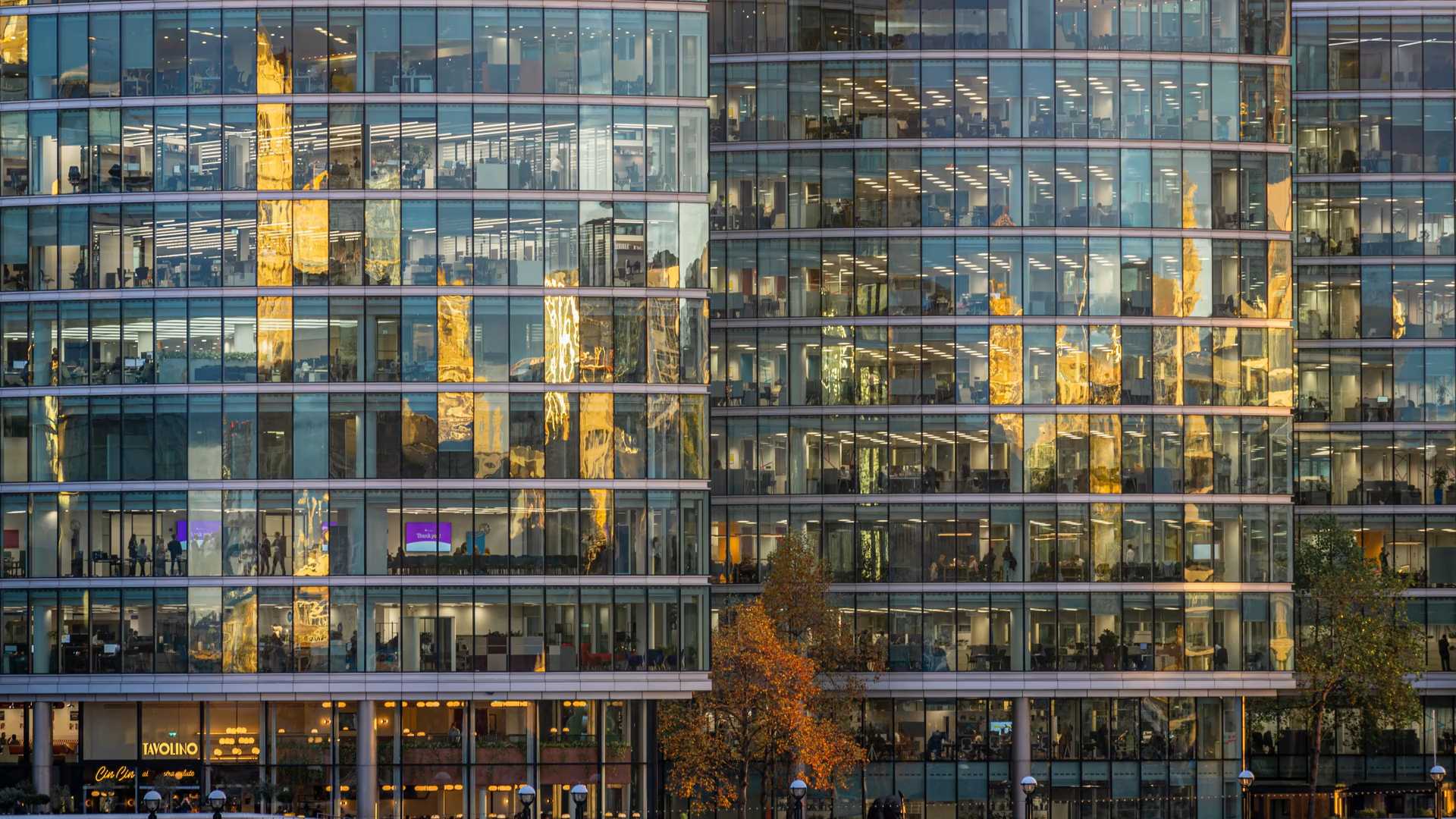 glass and steel facade of a commercial office property